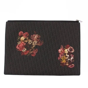 Dior Homme Kamei Toru Second Bag Clutch Vanitas Pattern Skull Rose Trotter Black - Picture 1 of 7