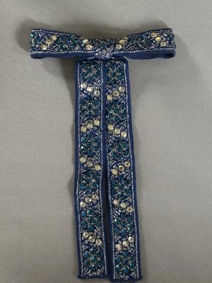 70S NORSELL ORIGINALS ROCKABILLY BLUE BOW TIE Rhinestones - Image 1 of 4