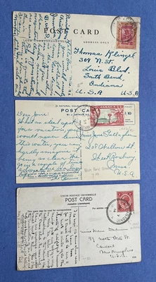 LOTE x3 sellos postales de Jamaica 1914-53 ¡a EE. UU.! CHRISTIANA + PLAYA DE ARENA BLANCA + Foto 1 de 3