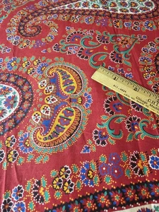 Concord Fabrics Inc. Paisley Cotton Sewing Quilting Fabric Red 1 Yd 27" x 38" - Picture 1 of 14