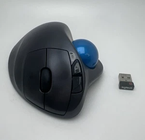 Logitech M570 Wireless Trackball Ergonomic Mouse with Receiver Tested Works! - Picture 1 of 4