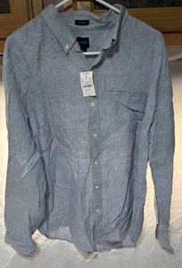 NWT J.Crew Factory Sz XL Classic Linen-Blend Shirt Button Down  AL174 - Picture 1 of 4
