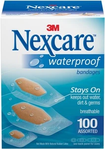 Nexcare Waterproof Bandages 100/Pkg-Assorted Sizes 432-100 - Picture 1 of 2