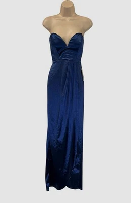 Vestido de cetim Teeze Me Junior feminino azul sólido sem alças tamanho 3/4 - Imagem 1 de 4