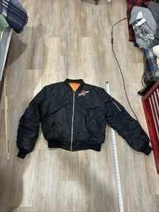 Chaqueta Bomber KNOX ARMORY Vintage Ma-1 Reversible Negra Naranja Talla Grande - Imagen 1 de 20