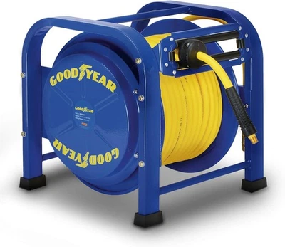 Goodyear Air Hose Reel Retractable 3/8" x 100 Feet 300Psi 20 Bar Spring Driven - Image 1 of 4