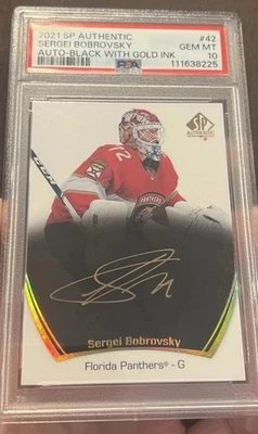 2021 Sergei Bobrovsky SP Authentic Gold Auto PSA 10 Pop 2💥Florida PANTHERS 🏒 - Image 1 of 4