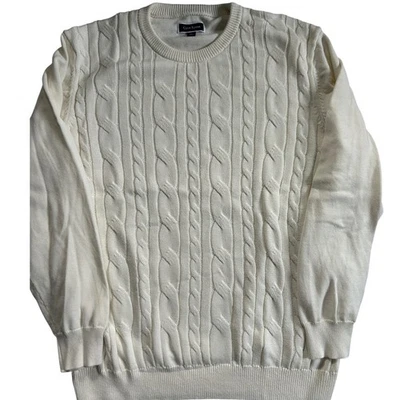 Suéter pulôver masculino Club Room malha cabo creme gola redonda XXL - Imagem 1 de 4