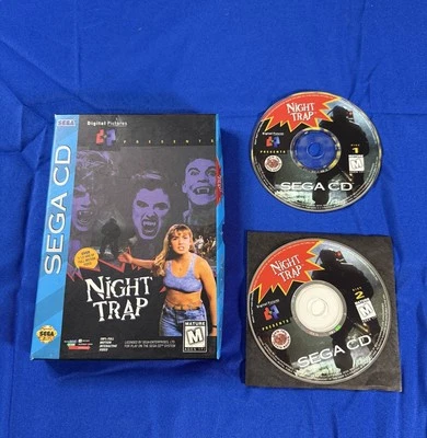 Night Trap (Sega CD) Authentic Blue Box Tested Works Great No Manual - Image 1 of 3