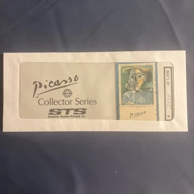 Série de colecionador Picasso, cartão telefônico, a mulher com um chapéu amarelo, 1962 2504/5k - Imagem 1 de 4