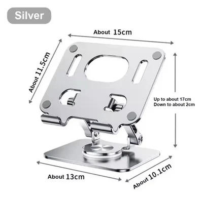 Soporte Plegable Giratorio 360° Aluminio Tableta Ajustable para iPad iPhone Foto 1 de 4