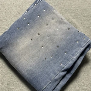 Y2K 2000 Crystal Rhinestone Covered Beyond Baggy Jeans Womens Medium 28x28 Loose - Picture 1 of 11