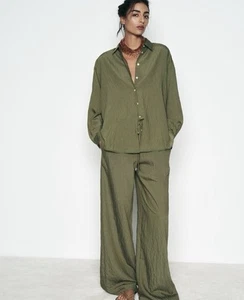 Weiches Baumwoll-Set von ZARA in Khaki - Bild 1 von 3