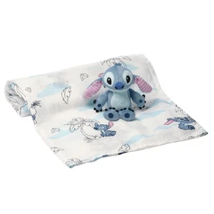 Disney Stitch Luxury Muslin Swaddle Blanket & Plush Toy Gift Set - Picture 1 of 8