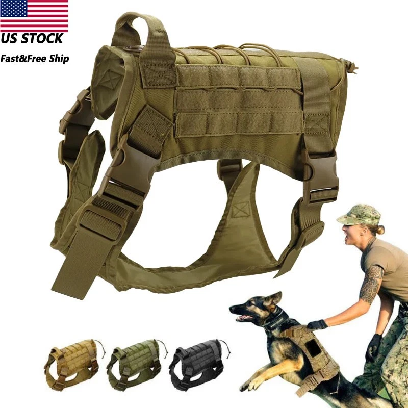 Chaleco táctico para perros EE. UU. arnés militar para perros de trabajo con mango sin tirar M/L/XL Foto 1 de 4