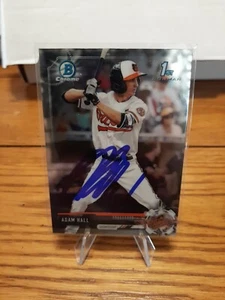 Adam Hall 2017 Bowman Chrom 1. Baltimore Orioles signierte Baseballkarte - Bild 1 von 2