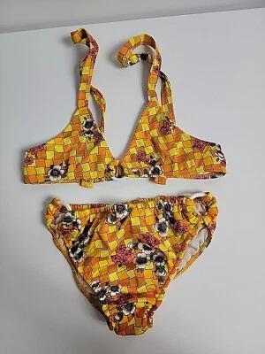 Vintage Kmart Girls Size 10 2-piece Swimsuit Bathing Suit Bikini Floral 80s C3 - Image 1 of 4