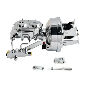 8" Chrome Power Brake Booster Conversion Kit Disc Drum For 1958-64 Chevy Impala - Picture 1 of 12