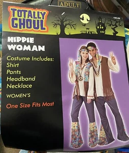 60s 70s Hippie Woman Flowered  Halloween Costume - One size Fits Most - NEW - Picture 1 of 4