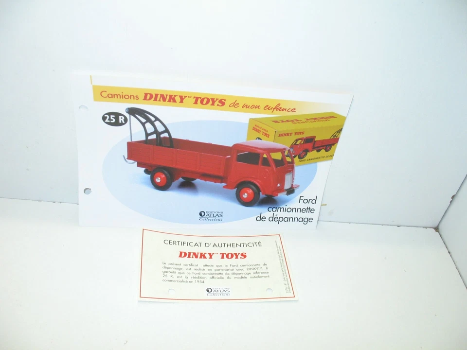1 Spina + Certif. Dinky Toys Atlas Repro Rif. 25 R 2, Camion Ford Carro Attrezzi - Immagine 1 di 1