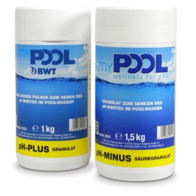 SET> myPOOL pH Minus + pH Plus Granulat 2,5 kg zur pH-Wert Regulierung im Pool