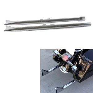Chrome 39” Fishtail Exhaust Pipe Slip Ons for Harley Touring Road King 2017-UP - Bild 1 von 12