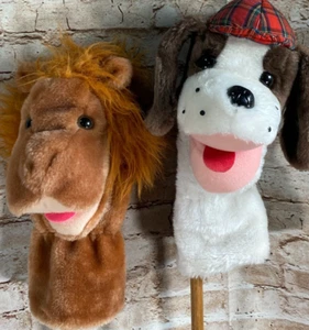 Vintage Dunlop Anthropomorphic Acrylic Hound Dog & Lion Head Covers Headcover - Picture 1 of 9
