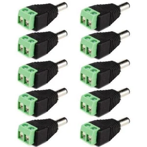 10x DC 5.5 x 2.1mm Power Male Jack Adapter Cable Plug Connector for CCTV / LED - Picture 1 of 5