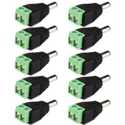 10x DC 5.5 x 2.1mm Power Male Jack Adapter Cable Plug Connector for CCTV / LED - Image 1 of 4