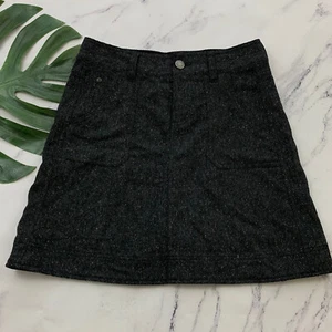 Woolrich Womens Woodlyn Mini Skirt Size 6 Onyx Gray Wool Blend Pockets Academia - Picture 1 of 9