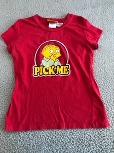 The Simpson Shirt Girls Small Red Pick Me Graphic Tee y2k Short Sleeve Crew Neck - Picture 1 of 19