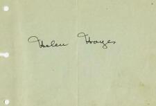 "Academy Award Winner" Helen Hayes Signed Guest Book Page COA