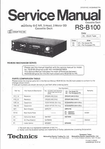 Technics Service Manual für RS-B 100 Copy - Picture 1 of 1