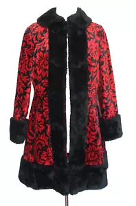 Vintage Jane Hunter Penny Lane Coat Faux Fur Trim Tapestry Chenille S Women - Picture 1 of 7