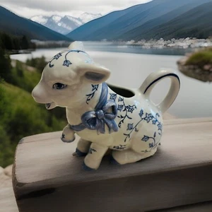 Vintage Franklin Mint Country Friends Lamb Creamer Porcelain Hallie Greer & Card - Picture 1 of 11