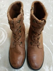 Baretraps Womens New Brown Orley Faux Leather Booties Lace Up Ankle Boots 9M - Picture 1 of 10