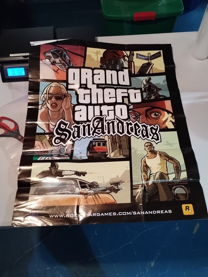 Grand Theft Auto San Andreas Poster and Map Official Rockstar