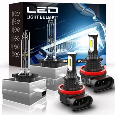 4X Combo LED HID Headlight High Low Beam Bulbs For Porsche Cayman 2007-2008 Foto 1 de 4