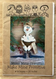 Make Mine Primitive Pattern For 20” Snowy Doll/Home Decor #16 - Picture 1 of 4