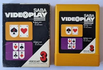 SABA VIDEOPLAY - Videocart 3 BLACK JACK - System Fairchild, Vintage Game um 1976 - Bild 1 von 4