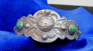 VINTAGE SOUTHWEST FRED HARVEY CUFF WITH SUNFACE & ARROWS - Picture 1 of 6
