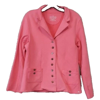 Jaqueta feminina Neon Buddha pequena rosa vestível arte Lagenlook malha macia - Imagem 1 de 4