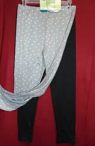 Girl's 2 Pack Leggings Size 14 Gray w/ Stars & Solid Black Extremely Me NEW TAG! - Picture 1 of 6