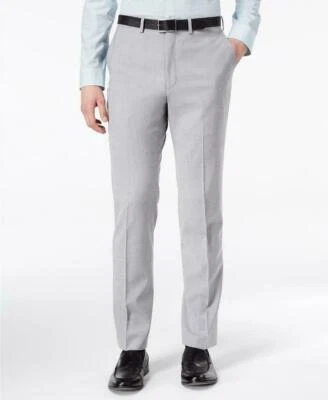 $225 DKNY Para hombres Calce Moderno Elastizado Gris Piel de Tiburón Traje Pantalones 38 x 32 yno0220 Foto 1 de 4