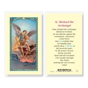 Saint Michael the Archangel Prayer - Laminated Holy Card E24-330 - Picture 1 of 1