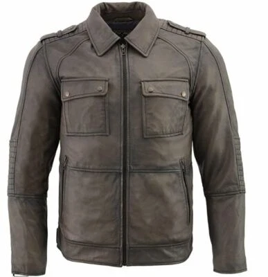 Milwaukee Leather Men' Patch Pocket Jacket With Shirt Collar & Padded Elbow 2XL - Image 1 of 4