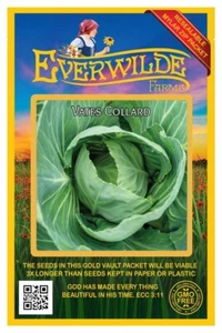 1000 Vates Collard Seeds - Everwilde Farms Mylar Seed Packet - Picture 1 of 3