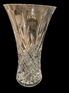 Stunning Large 12" Beautifully Cut CRYSTAL VASE, Diamond & Fan Pattern, Unmarked - Picture 1 of 3