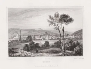 Gmünd Baja Austria Austria grabado en acero Poppel Mauch 1850 - Imagen 1 de 1