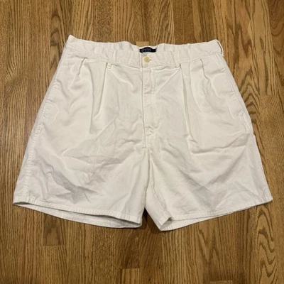 Винтажные мешковатые плиссированные шорты-чино Polo Ralph Lauren размер 36 подходят 34 США винтаж - Изображение 1 из 4